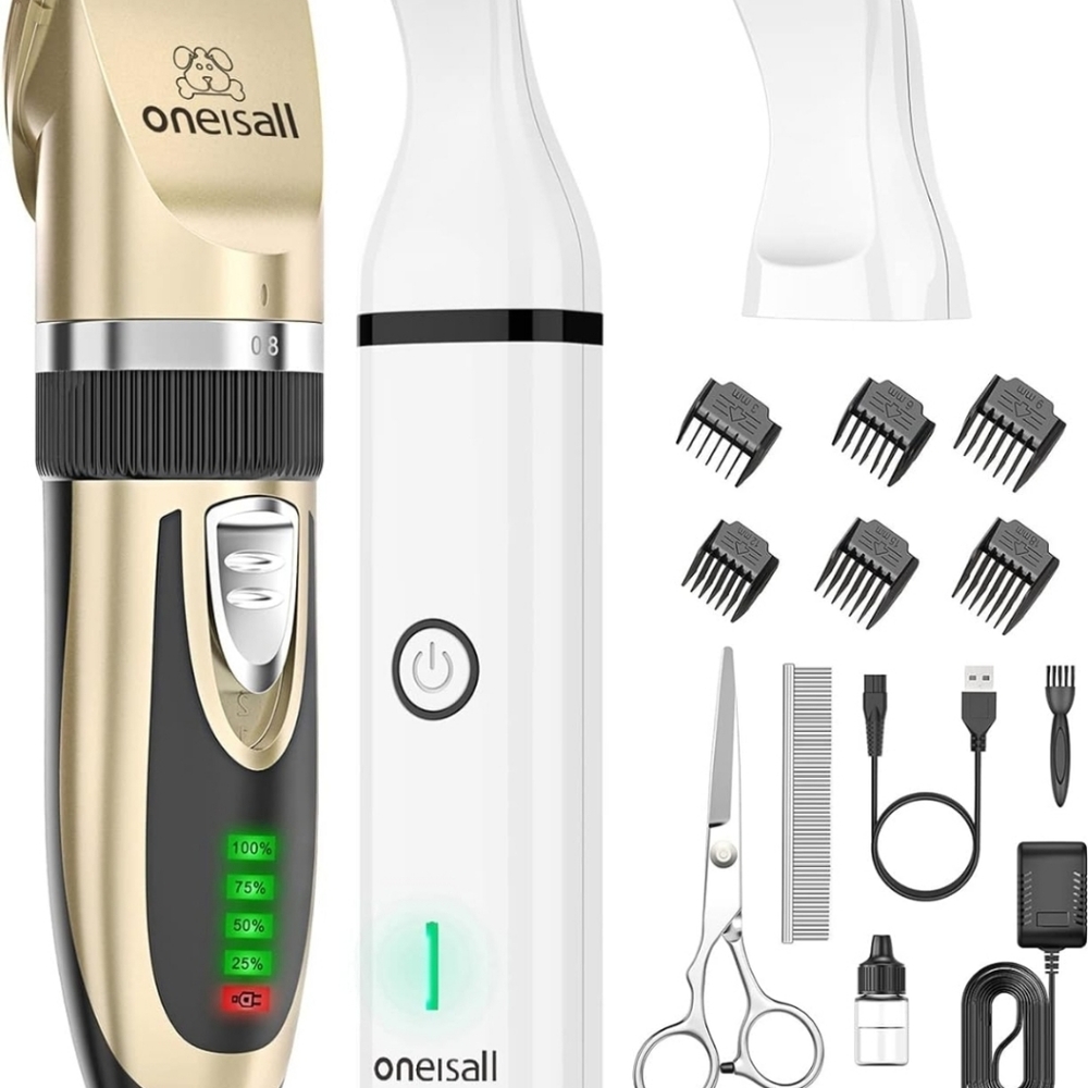 Dog Clippers and Dog Paw Trimmer Kit 2 in 1 Low Noise Cordless